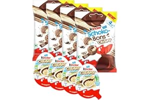 ‎HYPE TRADE Kinder Schokobons Crispy Mini & Creamy Mix-Pack - Großpackung mit 4x Crispy und 4x Creamy für Genussmomente