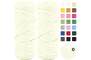 Maxee 400g T-Shirt Garn – 2 er Pack (je 200g/75m), Weiches Beilaufgarn zum Häkeln & Stricken – Farbintensiv & pflegeleicht, Ideal für Häkeltaschen/Körbe/Teppiche DIY Projekte, Handarbeiten und Deko