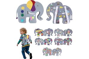 Heypappy Busy Board,12 in 1 Montessori Busy Board Feltro,Montessori Didattici Libro Sensoriale Educativo, Giocattolo per Abilità Motorie con Cintura Zaino Regalo Bambino Compleanno Natale