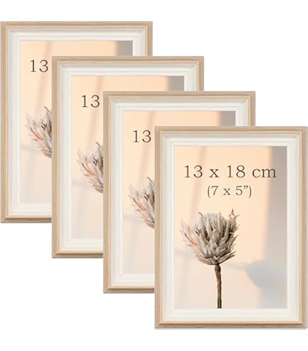 Cornici In Legno Fiorite 4 Pezzi 17,4x12,2cm – Portafoto MDF Per Foto 15x10 Cm