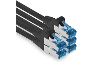 freiwerk 0,25 m - CAT-6a kabel sieciowy, Ethernet, Lan & Patch kabel RJ-45 SFTP 10 GB/s - 5 szt. czarny