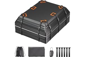 SOTISI Rooftop Cargo Carrier, Waterproof Heavy Duty PVC Car Roof Bag 21 Cubic Feet, Fit for All Vehicle with/Without Racks, with Topper Anti-Slip Mat, Reforced Straps, 6 Door Hooks & Luggage Lock.