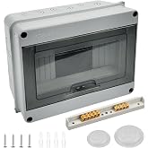 IP65 Electronic Outdoor Waterproof Box, 8 Modules Electrical Box for Recessing, ABS Plastic Surface, Electrical Distribution