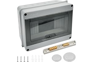 QINGLEE Coffret Electrique Etanche Exterieur IP65, 8 Modules, ABS de Surface en Plastique, Boite de Electrique , Armoire de Contrôle, Boitier de Jonction