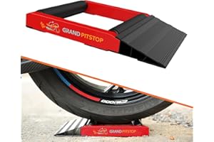 GRAND PITSTOP Motorcycle Roller Wheel Cleaning Stand - Paddock Stand Replacement - Wheel Roller Stand with Ramp Support for tire Cleaning & Chain Lubrication - (Bikes < 600 lb)