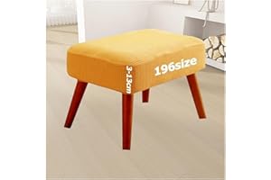 ILIEMAO Jacquard Ottoman Footstool Cover Slipcover for Square Rectangle Round Small Large Stretch Fit Bar Footrest Foot Stool Protector Covers with Elastic Bottom Rectangular Customizable(2003,35 x 35 cm)