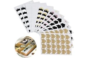 Hentek 15 hojas Photo Corners Autoadhesivas, 6 colores 288 piezas Esquinas de montaje de álbumes de fotos para álbumes de recortes, álbumes de fotos, diarios, etc.