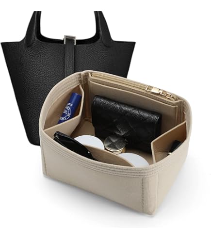 Organizer Per Borsa KOPPAL In Feltro, Con Cerniera, 8 Scomparti, Per Birkin 35 E Borse Simili, Colore Grigio, Mantiene La Forma - 2