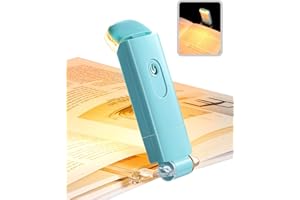 DEWENWILS Luce per Lettura Libri a Letto, Luce da Lettura a LED portatile con clip, 3 Luminosità regolabili, 2 Colori Ambra, Lampada Lettura ricaricabile USB, perfetta per Amanti dei Libri