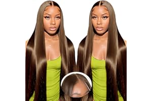 BELUCK Wear Go Glueless Wig Chocolate Brown Straight 5x6 Lace Pelucas Mujer Pelo Natural Negra Peluca Sin Pegamento Cabello Humano Pre Cut Pre Plucked 18 Pulgadas
