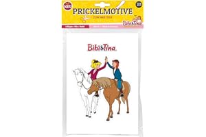 ‎JEKA Bibi & Tina Prickelset, 6 Bibi und Tina Prickelbilder inkl. Nadel und Filz, Prickelnadelset, Prickelvorlagen Bibi & Tina, Prickeln für Kinder, Mal mich bunt