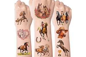 BOYATONG Pferde Tattoos 10 Blatt, Kindertattoos Spielzeug, Pferde Geschenke für Mädchen ab 4 5 6 7 8 9 10 11 12 Jahre, Adventskalender Füllung 2025, Nikolaus, Wichtel, Kleine Weihnachtsgeschenke für Kinder