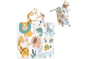 ZeYou Accappatoio Neonato Poncho Mare Bambina Cartone Asciugamano Super Assorbente Comfort Teli Mare per 100-120 cm Ragazzi e Ragazze (65 x 75 cm)