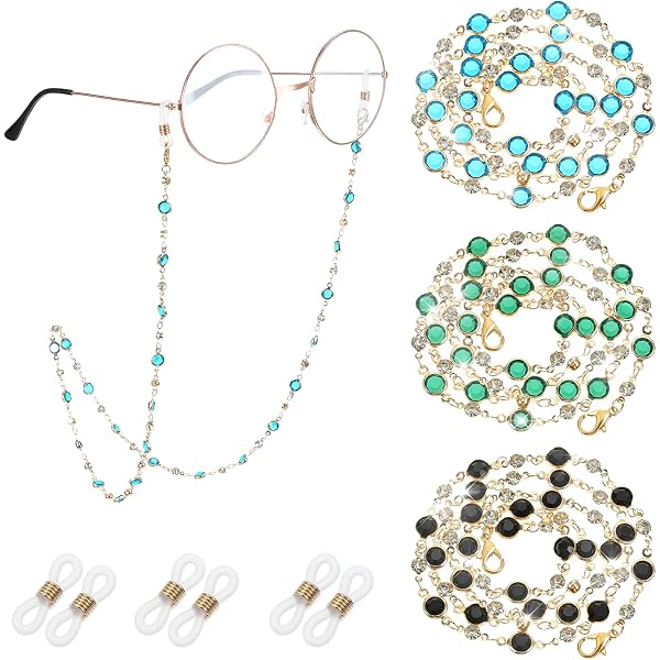 Set Di 5 Catene Porta Occhiali In Metallo - Collane Multicolore Regolabili Per Donna - 2