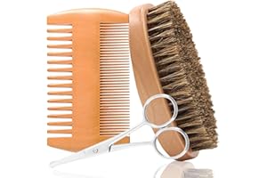 CBRPVT 3 Pcs Beard Brush, Beard Brush for Men, Beard Comb, Beard Brush for Men Moustache Comb Mens Gifts Suitable Gift for Men/Fathers/Friends/Boyfriends