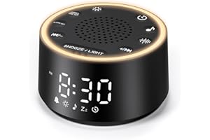 Dreamegg Sveglia con Rumore Bianco e Luce - D1 Nova Macchina del Rumore Bianco per Neonati e Adulti, 25 Suoni Rilassanti, 10 Luci Notturne, Display Regolabile, Sveglia Senza Telefono, Sonno Profondo