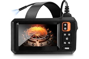 ChefyUper Borescope, Endoscope Camera with 8 LED Lights, 1080P HD Inspection Camera, IP67 Waterproof Camera, 16.5ft Flexible Endoscope Camera, Gadgets for Men (4.3”)