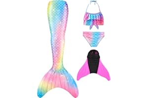 NAITOKE Costume da Sirena per Bambina Coda Sirena Bambin