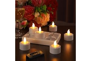 ‎EXTSUD EXTSUD 6 Stück LED Teelichter Aufladbar mit Timer Fernbedienung und Ladestation Elektrische Teelichter LED Kerzen Wiederaufladbar Flackernd Flammenlose Candles für Weihnachten Hochzeiten Haus Deko