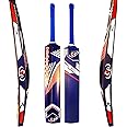 Tape Tennis Ball Cricket Bat Painted Wood Blue & Reflex Lightweight Wooden Bat & Fiberglass Composite 2 LBS Pounds Cricket Bat Full Size Short Handle