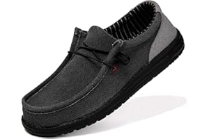 NUTTOPL Mocasines Hombres Lona Zapatos Cómodo Zapatos de Conducción Casual Zapatos de Caminar Zapatos de Planos Transpirables Ligero
