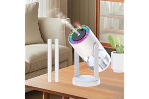 Lichamp Humidifiers 280ML Humidifier for Bedroom,Cool Mist Air Humidifier for Home Ultra-Quiet 360° Rotation Easy to Fill & Clean Night Light & Star Projector for Bedroom Children's Room Office Car