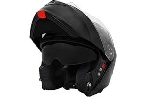 Zorax Schwarz XL (61-62cm) Klapphelm Integralhelm mit Doppelvisier Motorradhelm Damen und Herren ECE 2206 Genehmigt