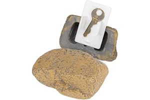 MYMEALIVOS Hide a Key Fake Rock Key Hider Outdoor for Spare Keys，Safe for Outdoor Garden or Yard, Geocaching（TypeF Brown，1 Pack)