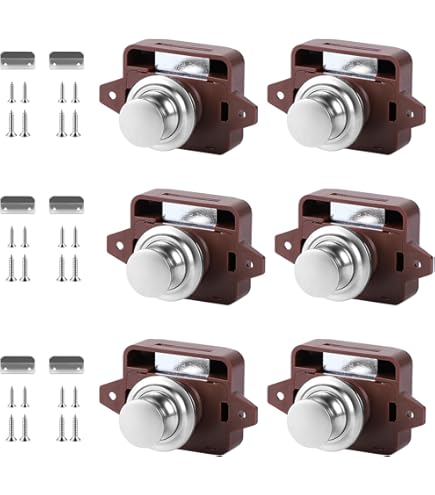 Push Lock slot - mat chroom - complete set - 1 stuk | Push-Lock Knobs