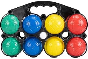 GICO Juego de bolas de petanca para niños y adultos con 8 bolas y red de transporte, para playa, jardín, camping, 3014