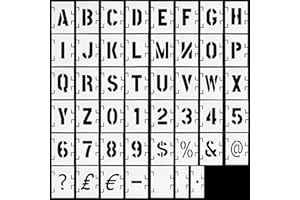 Lyellfe 153 Stück Plastik Alphabet Kit, 7.5cm Plastik Malvorlagen für Zahlen, Titel Schablonen für Wanddekoration, DIY-Projekte, Familiennamen