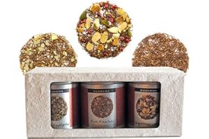 The Exotic Teapot - Rooibos Tea Selection Box, 3 Tins, Pure Redbush, Orange Gingerbread, Eucalyptus Blends