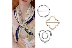 CharmBurst 3 Stück Damen Metall T Shirt Clips,Pullover Clips,Broschen Für Kleidung,BH Haken,Schalring Tuchring,Schnalle Metall Clips,Schal Clips