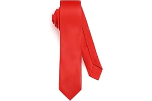 URAQT Cravate Noire Homme, 5CM Étroit Slim Plusieurs Couleurs Disponibles, Cravate Unie pour Mariage, Affaires Formelle, Cadeau de Fête des Pères