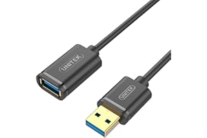 UNITEK Kabel USB 3.0 A wtyczka na gniazdo USB A/kabel przedłużający / 1 metr, czarny/przedłużenie do drukarki, klawiatury, czytnika kart itp. / Y-C457GBK