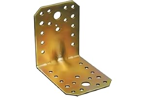 BRICOLEVA.IT Piastra Angolare Nervata per travi -Squadretta di Giunzione Angolare - Staffa Supporto travi - Piastra di Fissaggio Staffa ad Angolo per Porticati, Pergolati e Gazebo (Tropicalizzata, 55 x 65 x 65 mm)