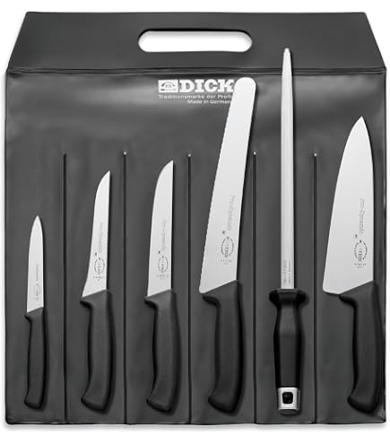 Dick 85701002 - Set Pinzette E Palette Angolari Per Decorazione Piatti, Acciaio Inox, Manico Nero