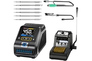 Gotrain DWS-200 Lötstation Profi Lötkolben Station Set 100-450°C Keramikheizelement LCD-Display für Elektronik, DIY-Projekten, Nachbesserungen, Reparaturen