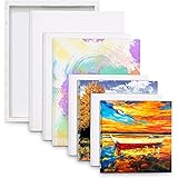 8 Set Art Tela Bianca Dimensioni Assortite Telaio Arte Barella Acrilico Pittura Ad Olio. Tavola Tela Bianca, per Pittura, 100