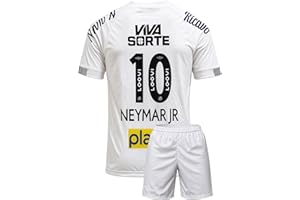 Gokaynex Kinder Trikot Neymar Sants 2025 Saison Design Fußballshirt Set mit Shorts Jungen Mädchen Fan Outfit Geschenkidee (4–14 Jahre)