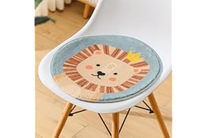 Sarah Duke Runde Stuhlkissen Sitzkissen Kinder Sitzkissen Stuhl Sitzpolster, Weich Sitz Auflage Cartoon Tier Bodenkissen Kinder Runden Kissen (Löwe,30 x 30 cm)