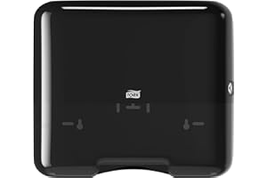 Tork Mini Spender für Zickzack und Lagenfalz Papierhandtücher 553108, Elevation Design - Kompakter H3 Handtuchspender für Falthandtücher zur Einzelblattentnahme, schwarz