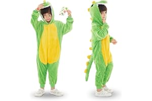 Herenear Kostium dinozaurów, kostium karnawałowy dla dzieci, dinozaur, zielony dinozaur dla dzieci 4 5 7 8 10 lat, dinozaur z kapturem dla dziewczynki, karnawałowy kostium