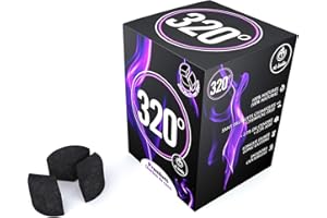 320º 320° Lot de 60 charbons de noix de coco ronds en 3 morceaux pour chicha, narguilé, kaloud et barbecue 27 mm 1 kg