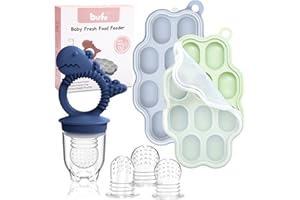 Babynahrungs-Aufbewahrungsbehälter mit Fruchtsauger Baby,btrfe Baby-Fruchtzufuhr-Schnuller Muttermilch Zahnen Popsicle Form Hausgemachte Babynahrung Einfrieren Behälte für selbstfütternde,Blau