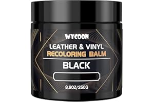 WYCOON 250g Leder Reparatur Set Schwarz, Lederpflege & Lederfarbe für Ledersofas, Autositze, Möbel, Schuhe - Effektive Reparatur von Verblassten und Zerkratzten Ledern