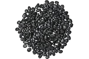 Msrlassn Ciottolo Nero,Naturale ciottoli,per Acquario Giardino Vaso Pietra Decorativa (Nero 1 kg)