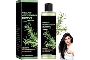 VOKKRV Rosmarin-Hydrolysiertes Keratin-Shampoo, Rosmarin-Hydrolysiertes Shampoo, Rosemary shampoo, Rosmarinblattöl-Shampoo,Weicher und flauschiger Reinigungs-Conditioner für Männer und Frauen (1PC)