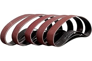 Sruhrak Pas szlifierski 30 x 533 mm, 15 szt. taśm szlifierskich 3 x 60/80/120/240/400 różne ziarnistości do szlifierki taśmowej, najlepsze do drewna, metalu i farb