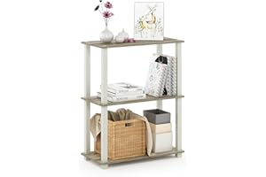 Furinno Estantes sin herramientas Sonoma Oak/White Tubería rectangular